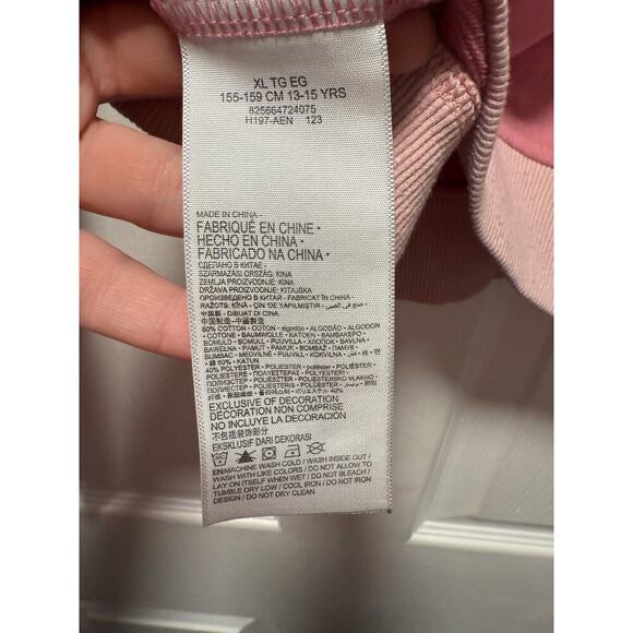 Levi’s Teenager Meet and Greet Pink Colorblocked Crewneck Girls XL - Picture 5 of 6